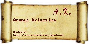 Aranyi Krisztina névjegykártya