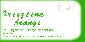 krisztina aranyi business card